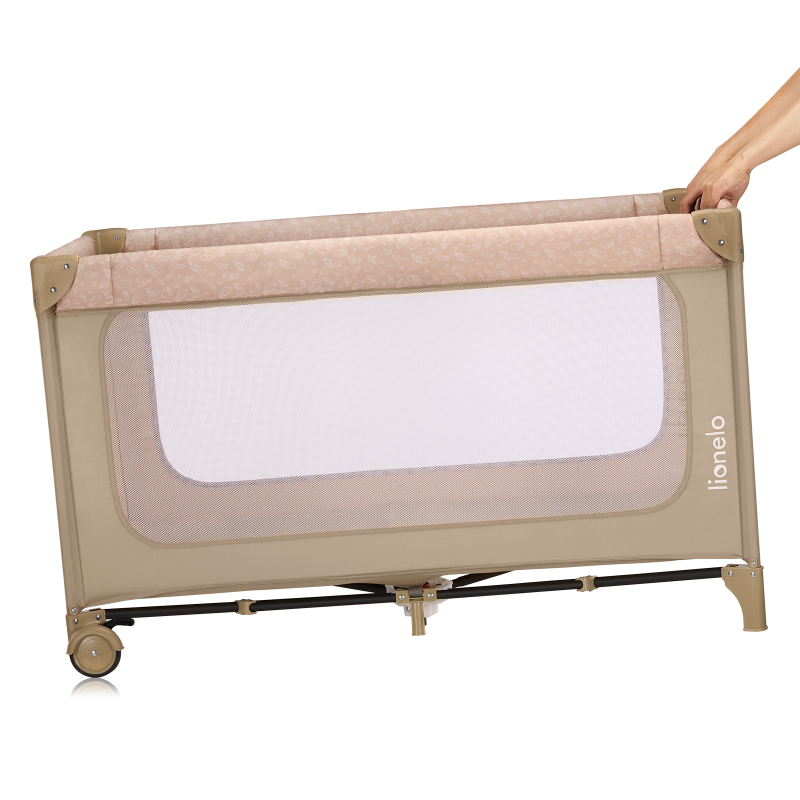 Lionelo Jasmin Easy Fold Beige Sand — Lit bébé 2en1