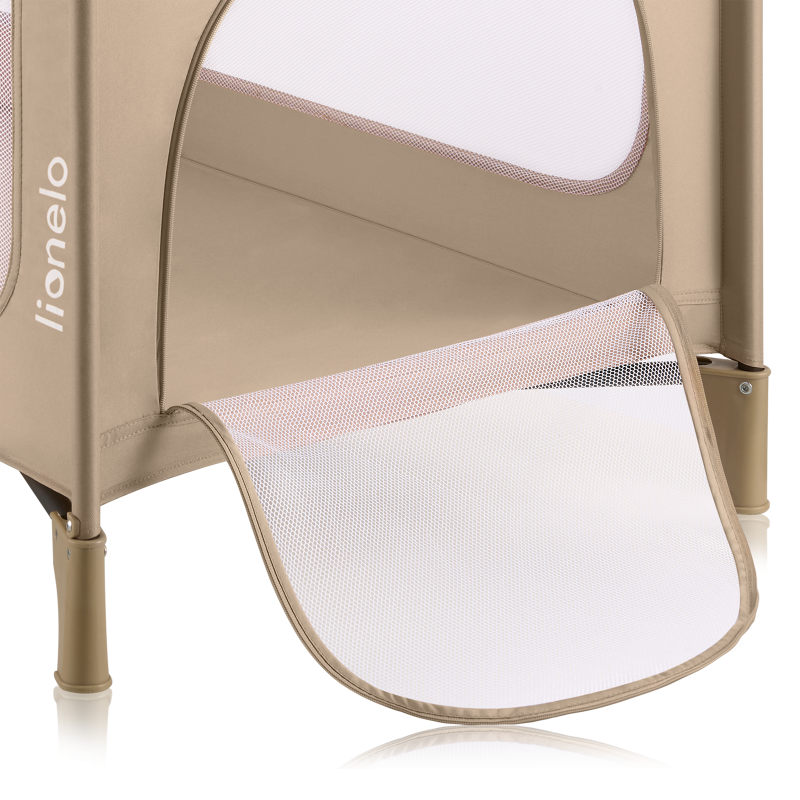 Lionelo Jasmin Easy Fold Beige Sand — Lit bébé 2en1