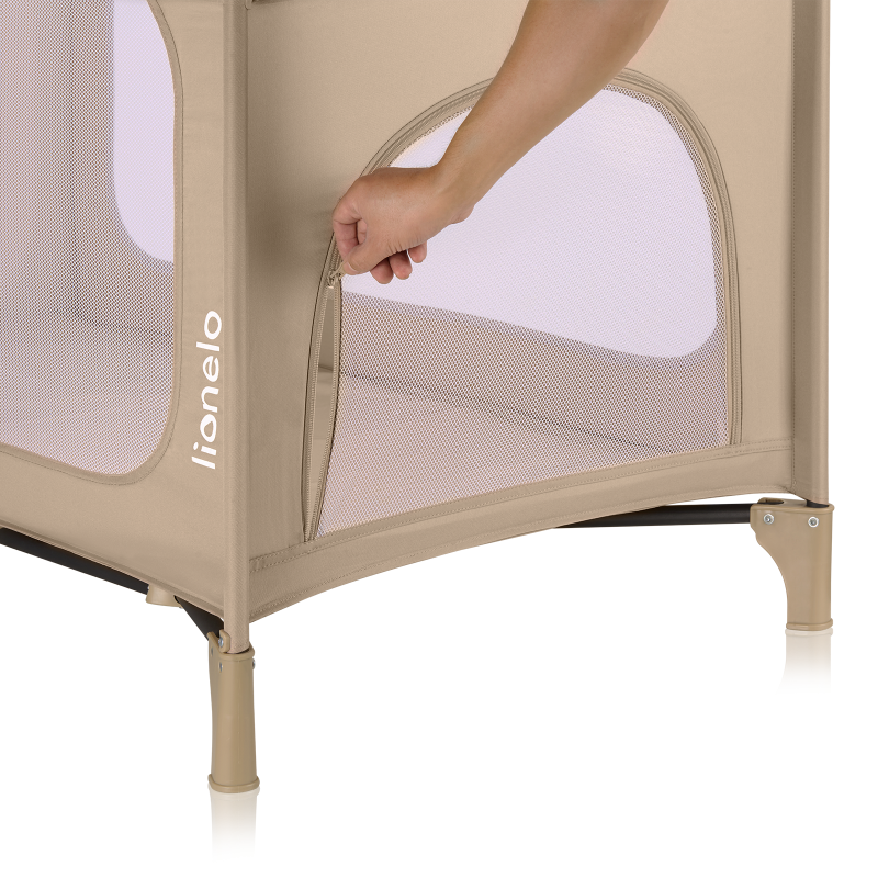 Lionelo Jasmin Easy Fold Beige Sand — Lit bébé 2en1