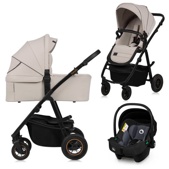 Lionelo Amber Plus 3 en 1 Beige Sand Poussette multifonctionnelle