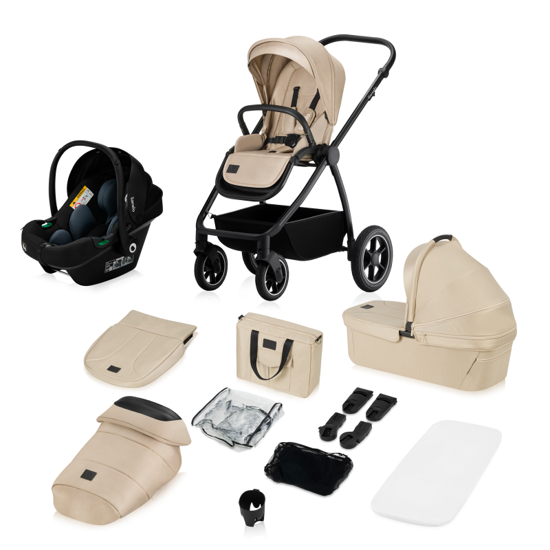 Lionelo Meril 3 en 1 Beige Sand — Poussette multifonction