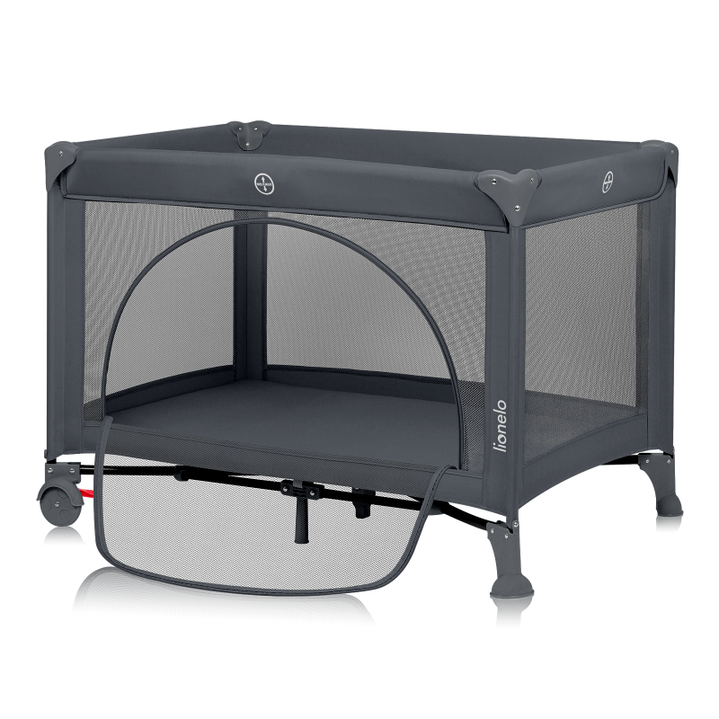 Lionelo Laura Grey Concrete — Lit de voyage compact