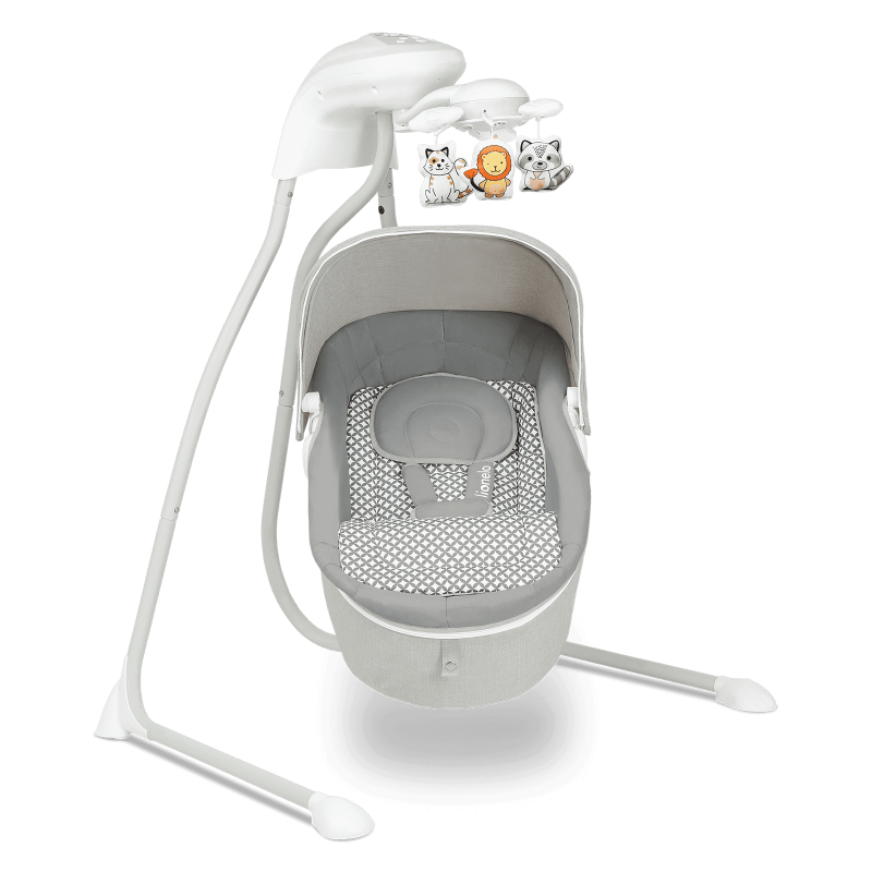 Lionelo Henny Grey Dove — Transat pour bébé avec fonction de bercement