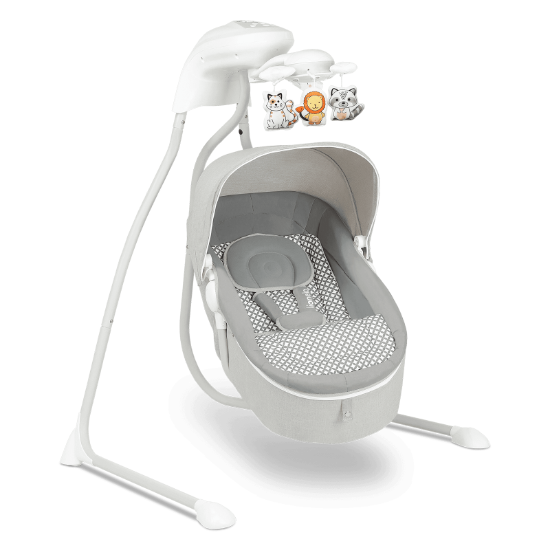 Lionelo Henny Grey Dove — Transat pour bébé avec fonction de bercement