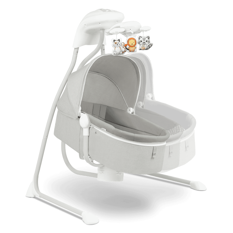 Lionelo Henny Grey Dove — Transat pour bébé avec fonction de bercement