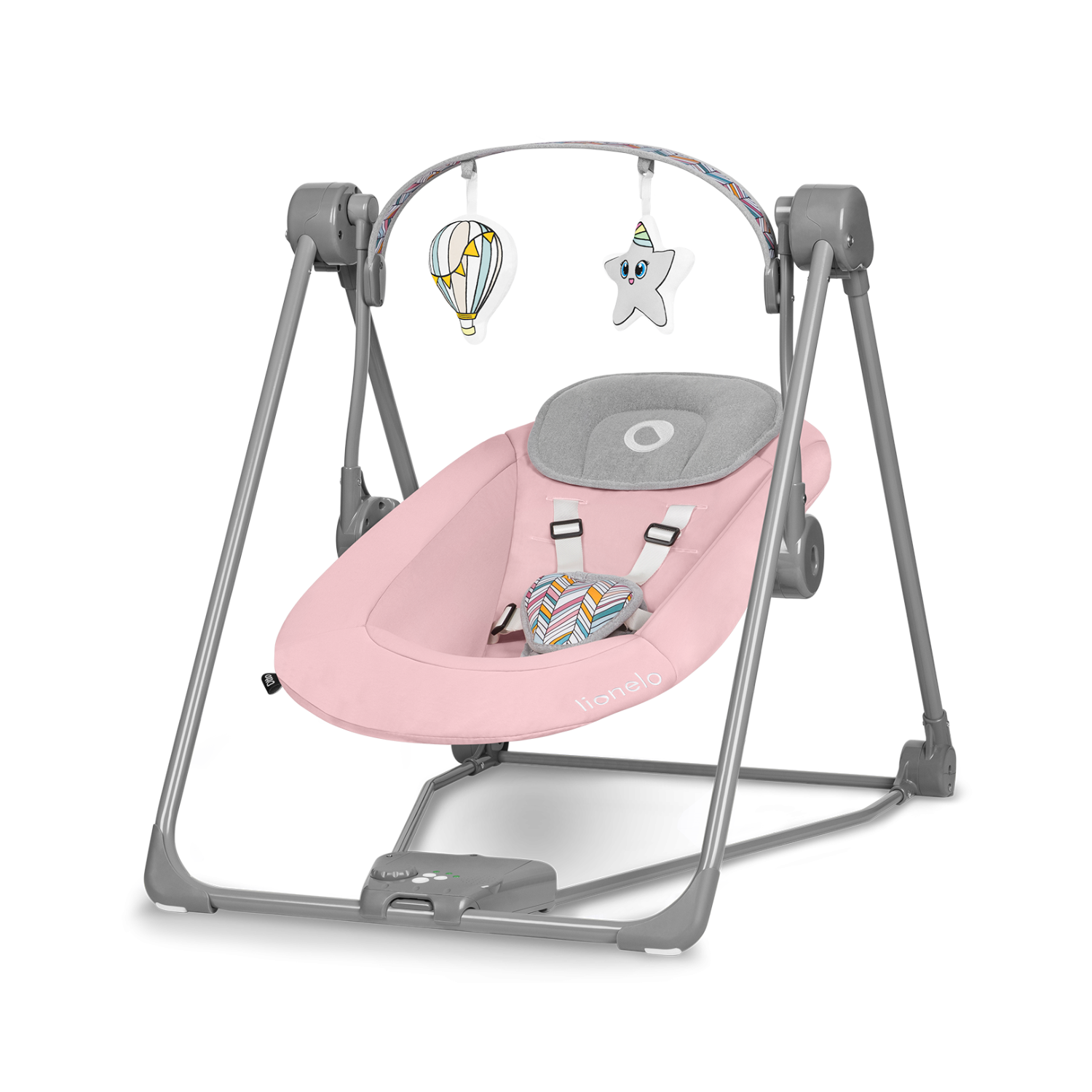 Transat et balancelle bébé Lionelo RUBEN Balancelle bébé motorisée  électrique pliable musicale Bleu