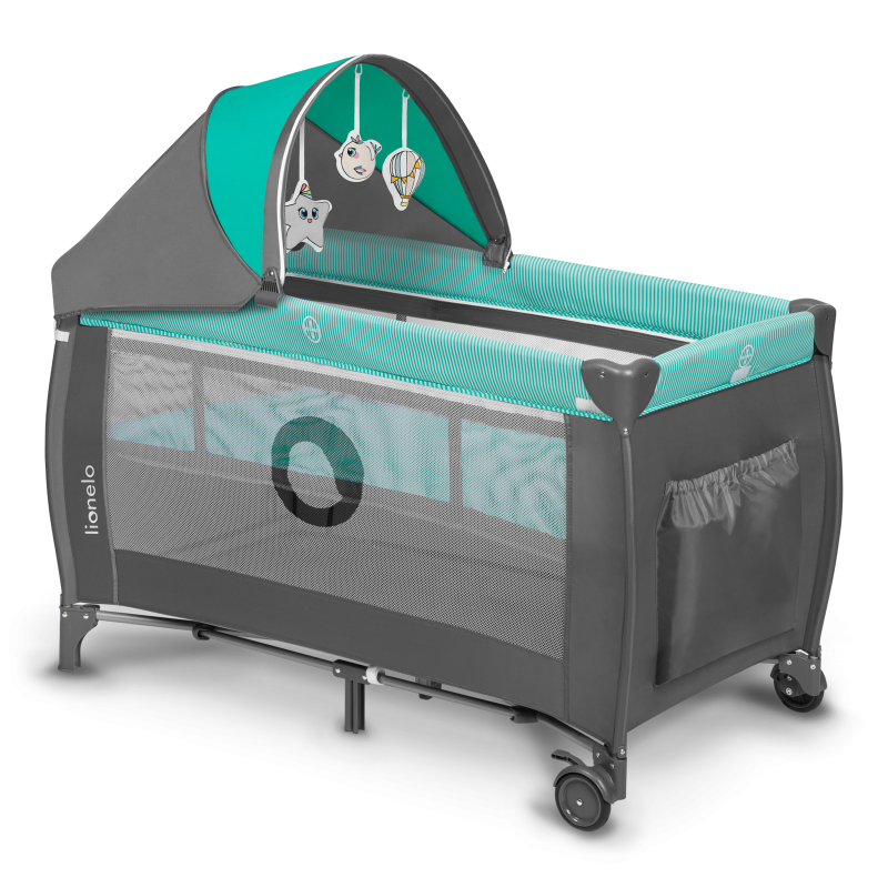 Lionelo Sven Plus Turquoise/Grey — Lit bébé 2en1