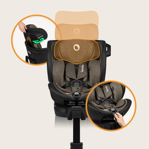 lionelo Harmony i-Size Green Olive Leather — Siège-auto bébé