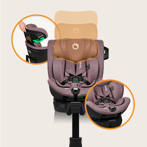 lionelo Harmony i-Size Pink Mauve Bamboo — Siège-auto bébé