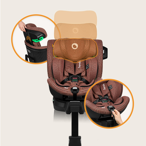lionelo ​​Harmony i-Size Red Brick Bamboo — Siège-auto bébé