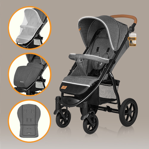 Lionelo Lilac Beige Sand – leżaczek-bujaczek