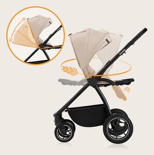 3 en 1 : poussette avec siège XL