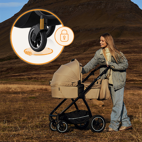 Grandes roues en caoutchouc tout-terrain avec double suspension