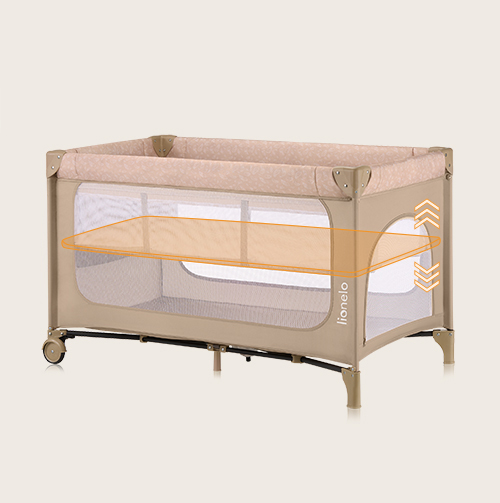 Lionelo Jasmin Easy Fold Beige Sand — Lit bébé 2en1