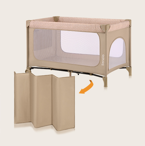 Lionelo Jasmin Easy Fold Beige Sand — Lit bébé 2en1