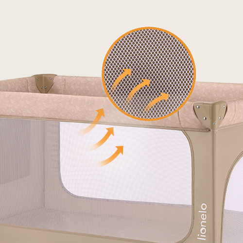 Lionelo Jasmin Easy Fold Beige Sand — Lit bébé 2en1