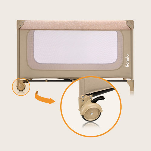 Lionelo Jasmin Easy Fold Beige Sand — Lit bébé 2en1
