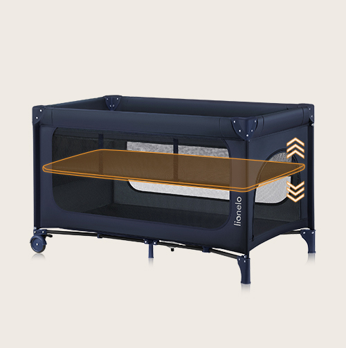 Lionelo Jasmin Easy Fold Blue Navy — Lit bébé 2en1