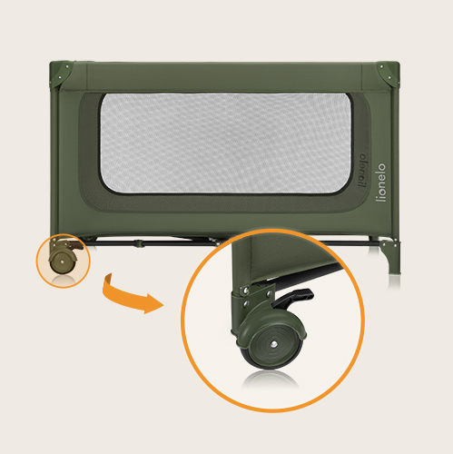 Lionelo Jasmin Easy Fold Green Olive — Lit bébé 2en1