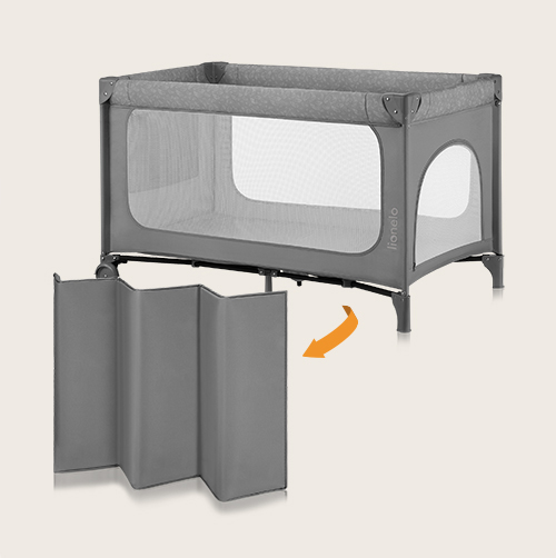 Lionelo Jasmin Easy Fold Grey Stone — Lit bébé 2en1