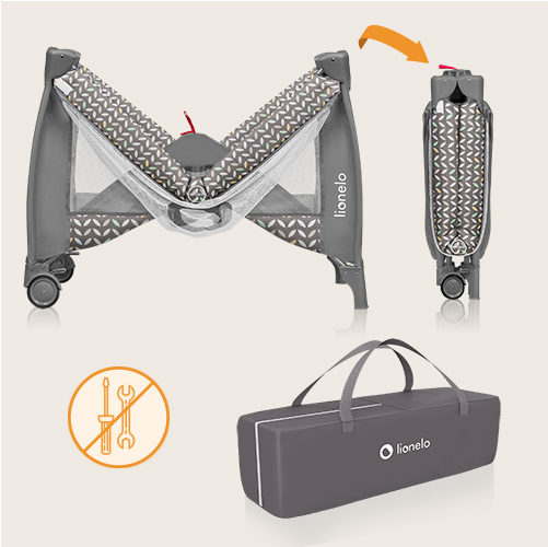 Lionelo Bella Set Grey Concrete 2 w 1 - Bujaczek z gondolą 2 w 1
