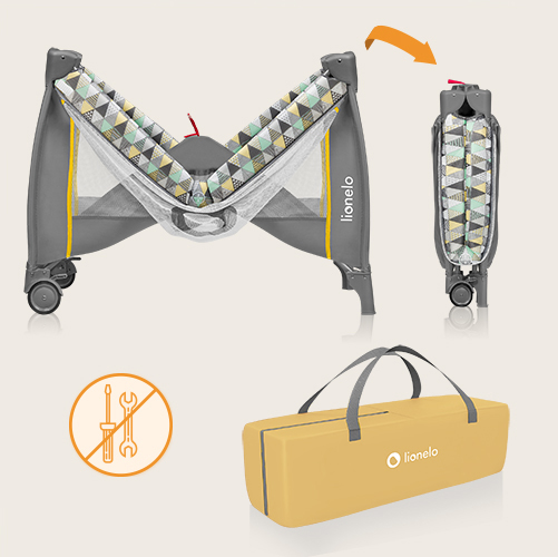 Lionelo Bella Set Grey Concrete 2 w 1 - Bujaczek z gondolą 2 w 1