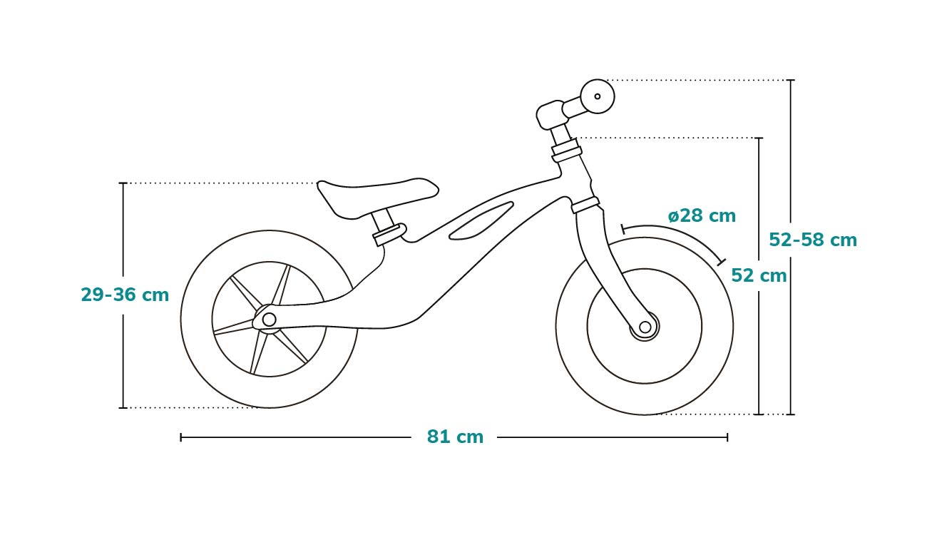 Lionelo Alex Orange - Vélos d'équilibre - Dimensions