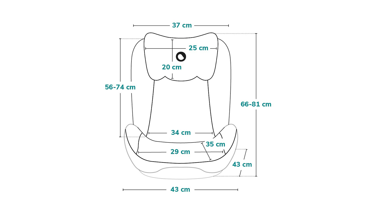 Lionelo Hugo Leather Grey - siège-auto bébé - dimensions