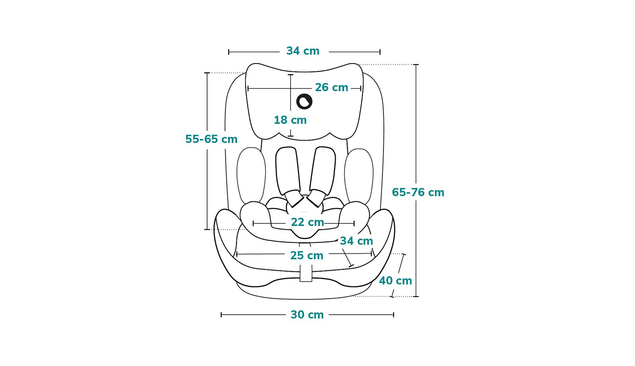 Lionelo Lars Turquoise - siège-auto bébé - dimensions